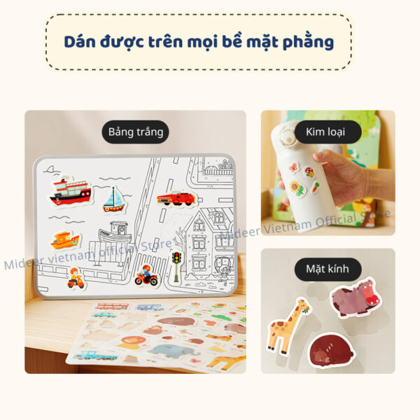 MIẾNG DÁN STICKER REUSABLE JELLY STICKER SET - MIDEER