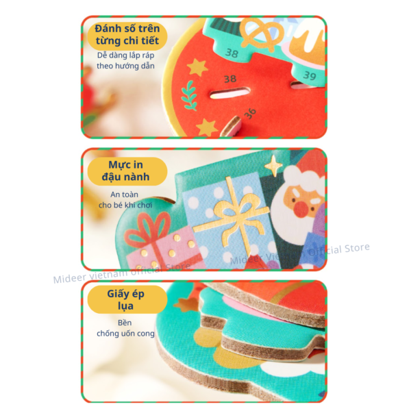 XẾP HÌNH CÂY THÔNG CHRISTMAS ROTATING MUSIC 3D PUZZLE - MIDEER