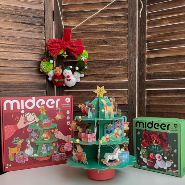 XẾP HÌNH CÂY THÔNG CHRISTMAS ROTATING MUSIC 3D PUZZLE - MIDEER