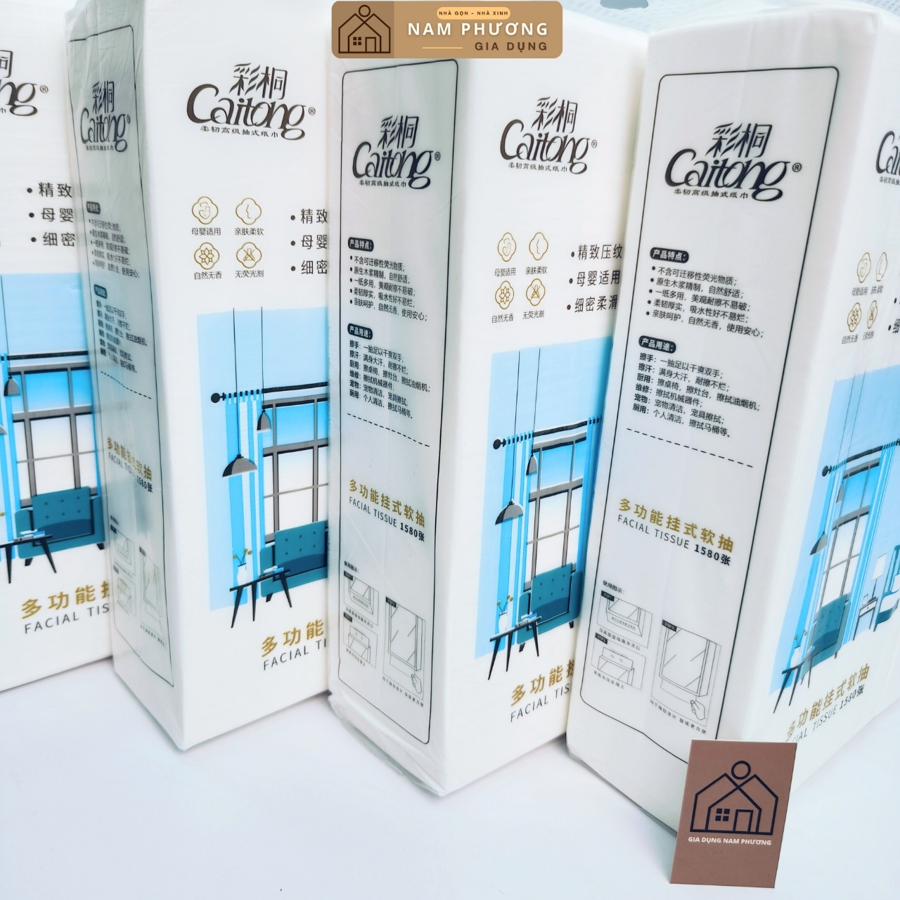 20 Bịch Giấy Treo Tường Caitong 1580 Lớp - Hàng Chính Hãng Nội Địa Trung - Tặng Móc Treo