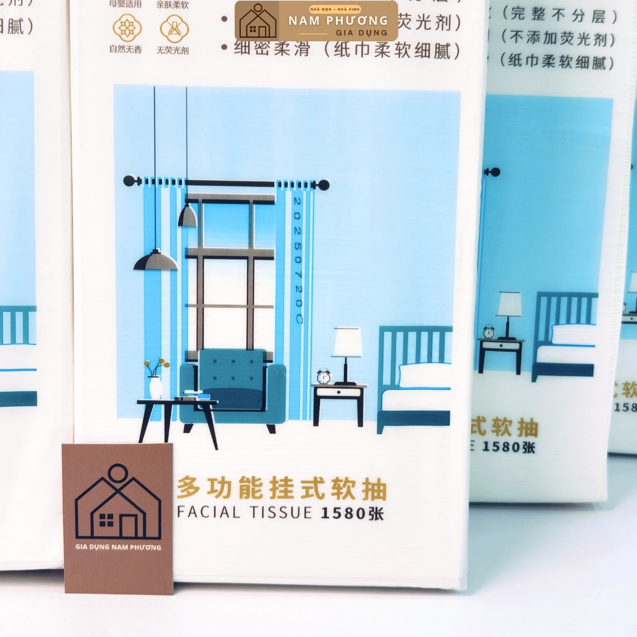 20 Bịch Giấy Treo Tường Caitong 1580 Lớp - Hàng Chính Hãng Nội Địa Trung - Tặng Móc Treo