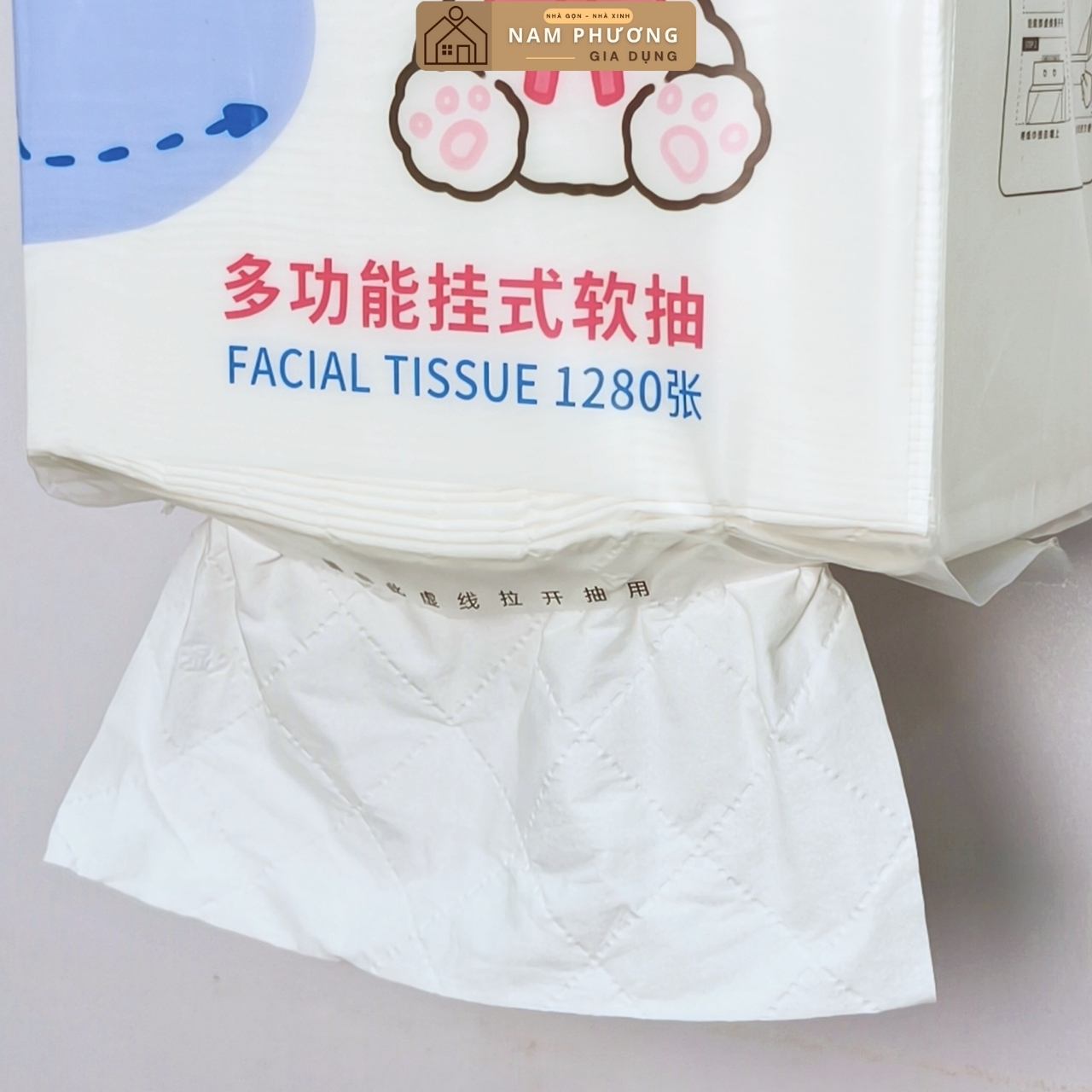 20 Bịch Giấy Rút Treo Tường Caitong Thỏ Trắng 1280 Lớp K93