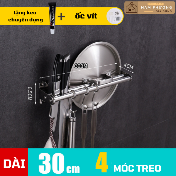 Kệ dao thớt treo tường inox móc tròn K01