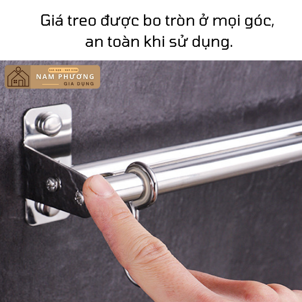 Kệ dao thớt treo tường inox móc tròn K01