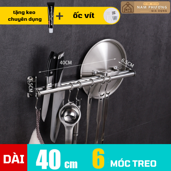 Kệ dao thớt treo tường inox móc tròn K01