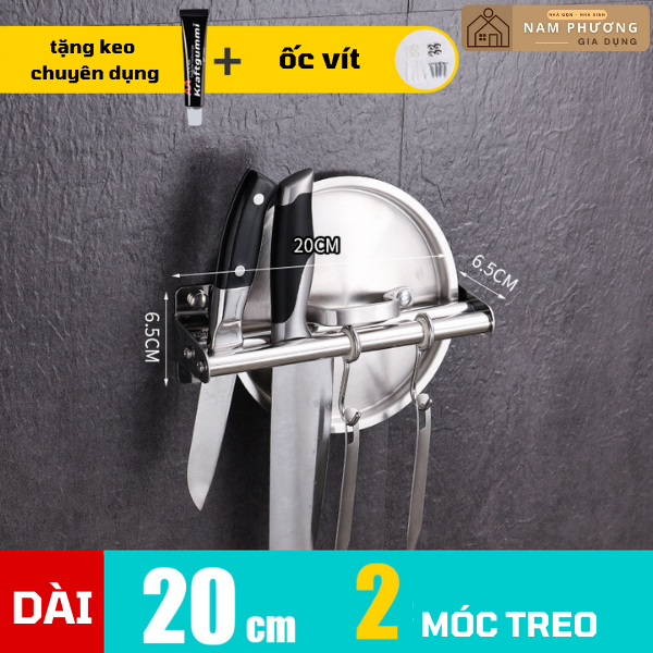 Kệ dao thớt treo tường inox móc tròn K01