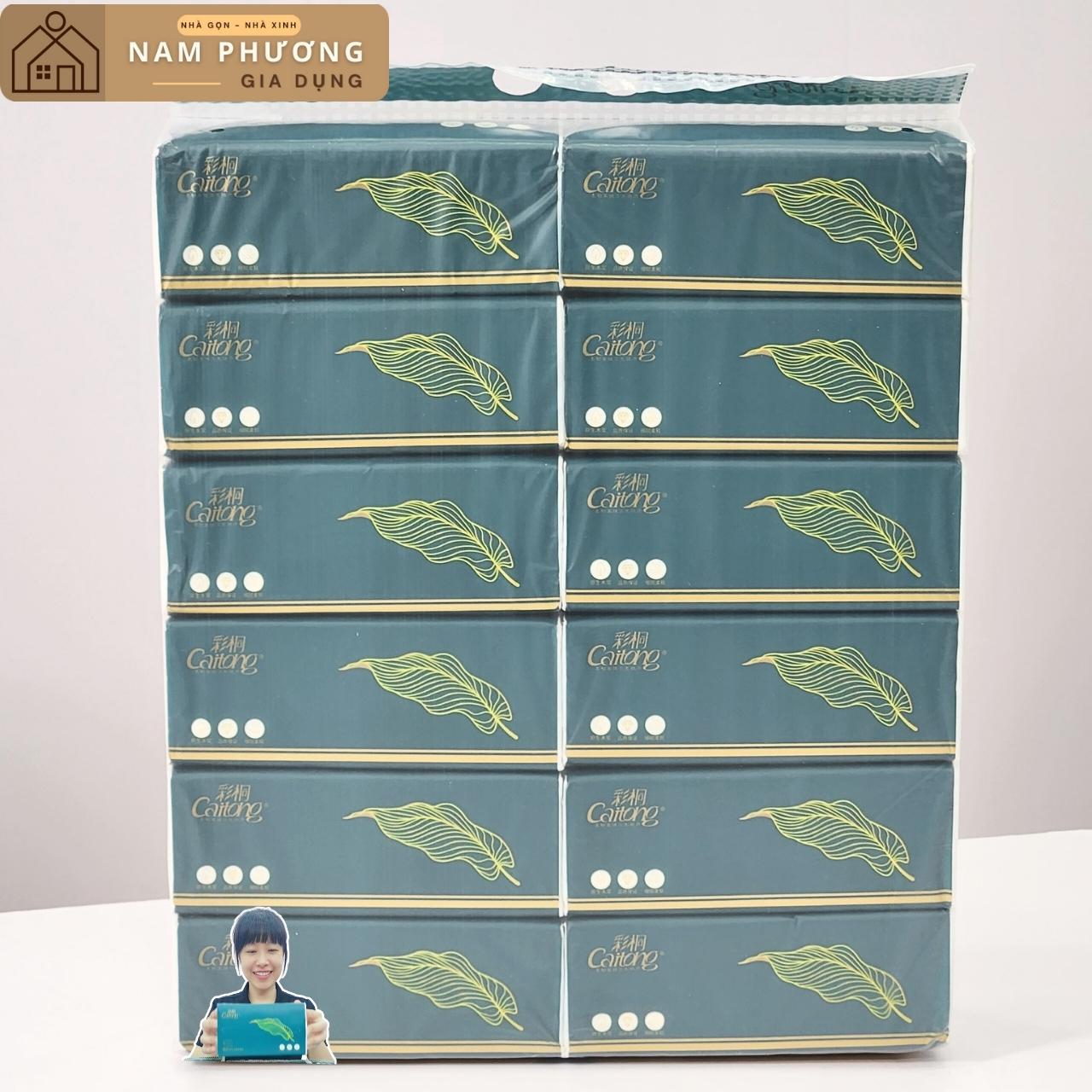 Bịch 12 Túi Giấy Ăn Cao Cấp 5 Lớp CaiTong K29 Hàng Nội Địa Trung Cực Dai Mềm Thấm Nước