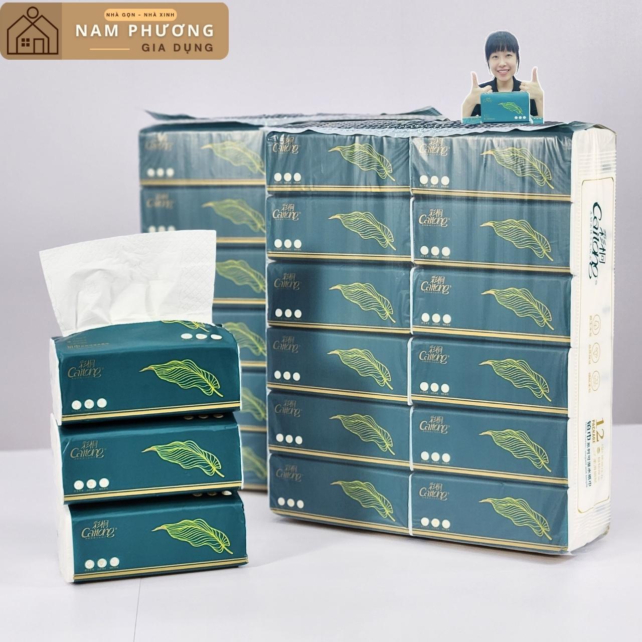 Bịch 12 Túi Giấy Ăn Cao Cấp 5 Lớp CaiTong K29 Hàng Nội Địa Trung Cực Dai Mềm Thấm Nước