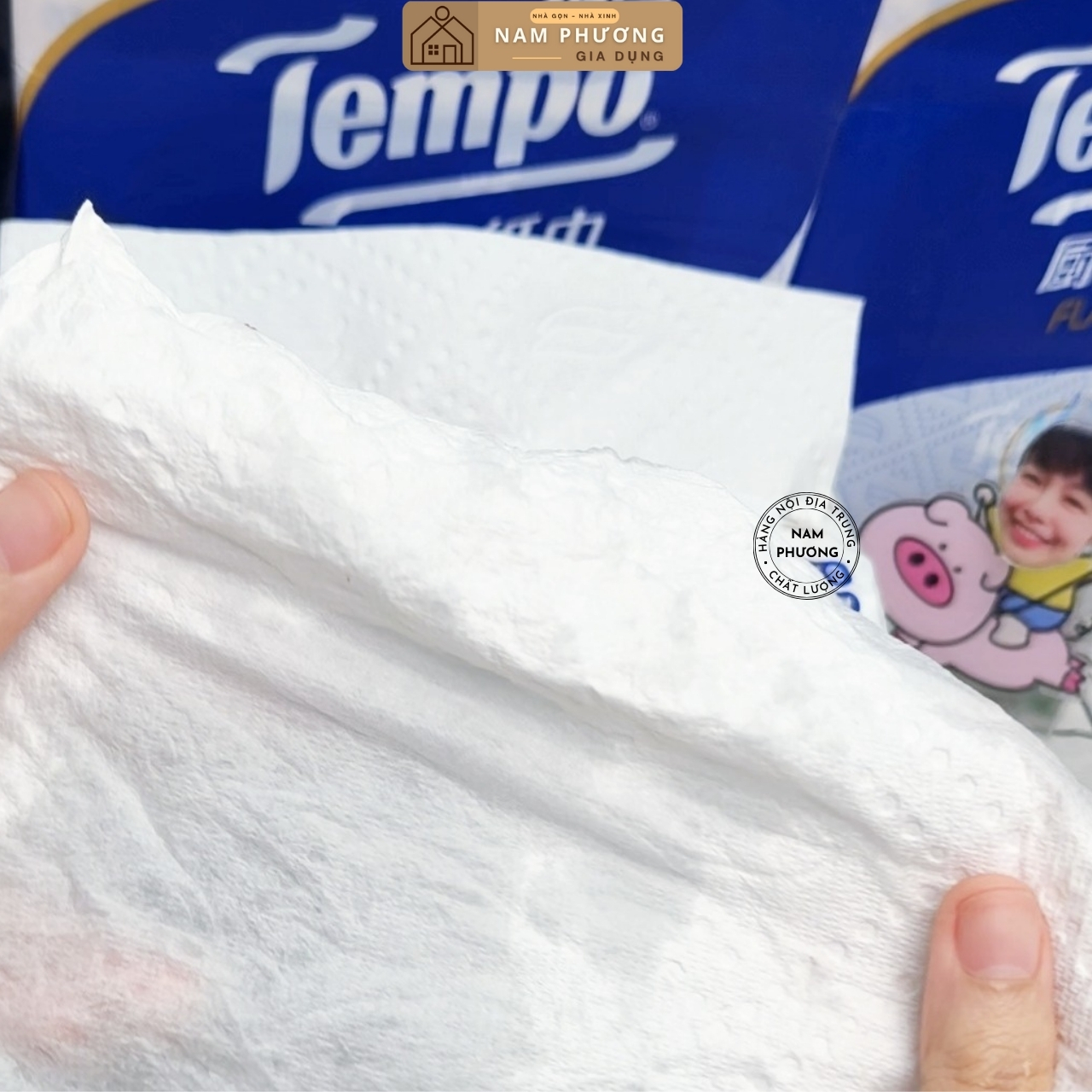 Giấy Bếp Cao Cấp Tempo Flash Gói Rút 66 Tờ Dày Dai Độ Thấm Nước Gấp 7 Lần K92