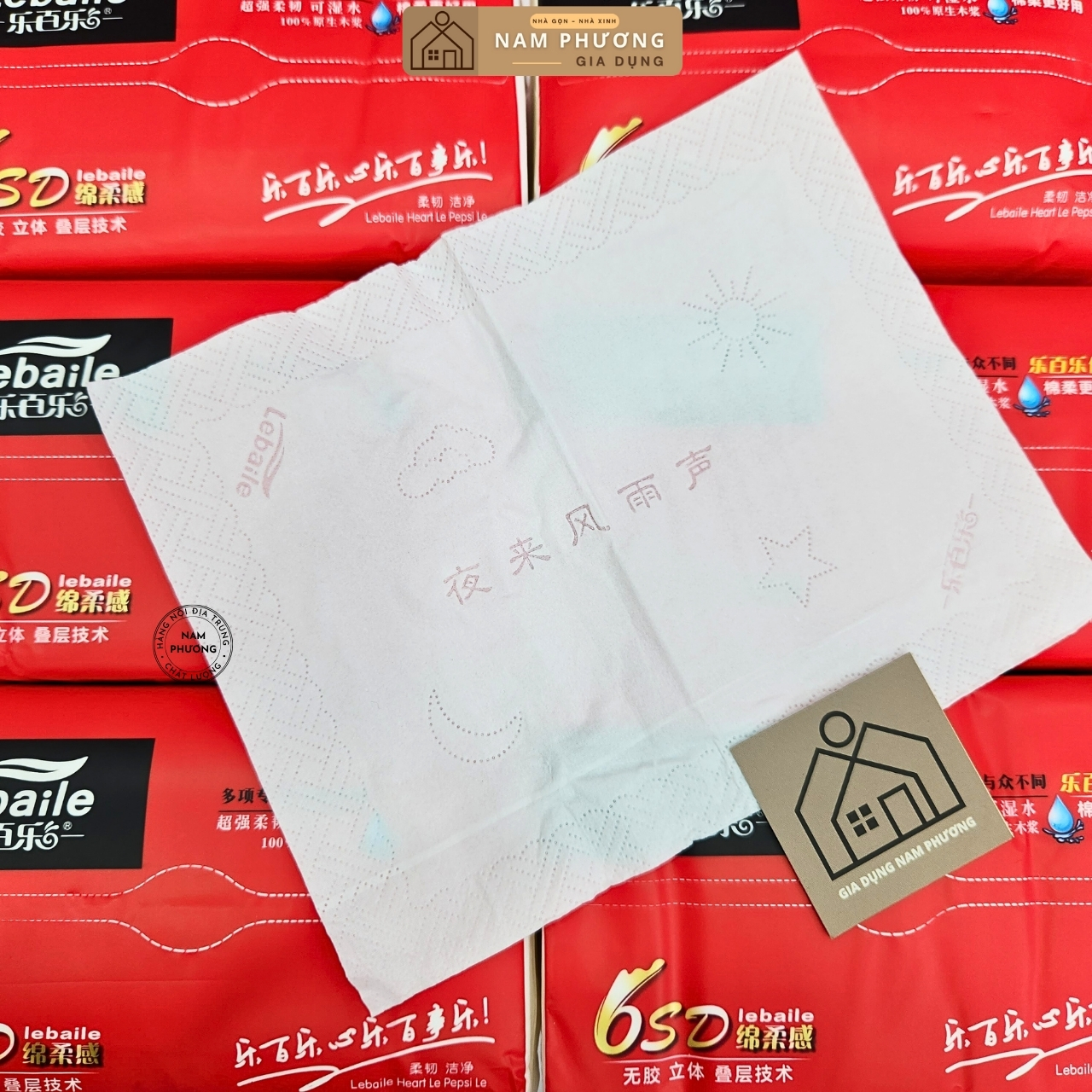 Giấy Rút Đỏ Lebaile  118 Tờ x 10 Gói - Giấy 4 Lớp Dày, Dai, Nặng K69