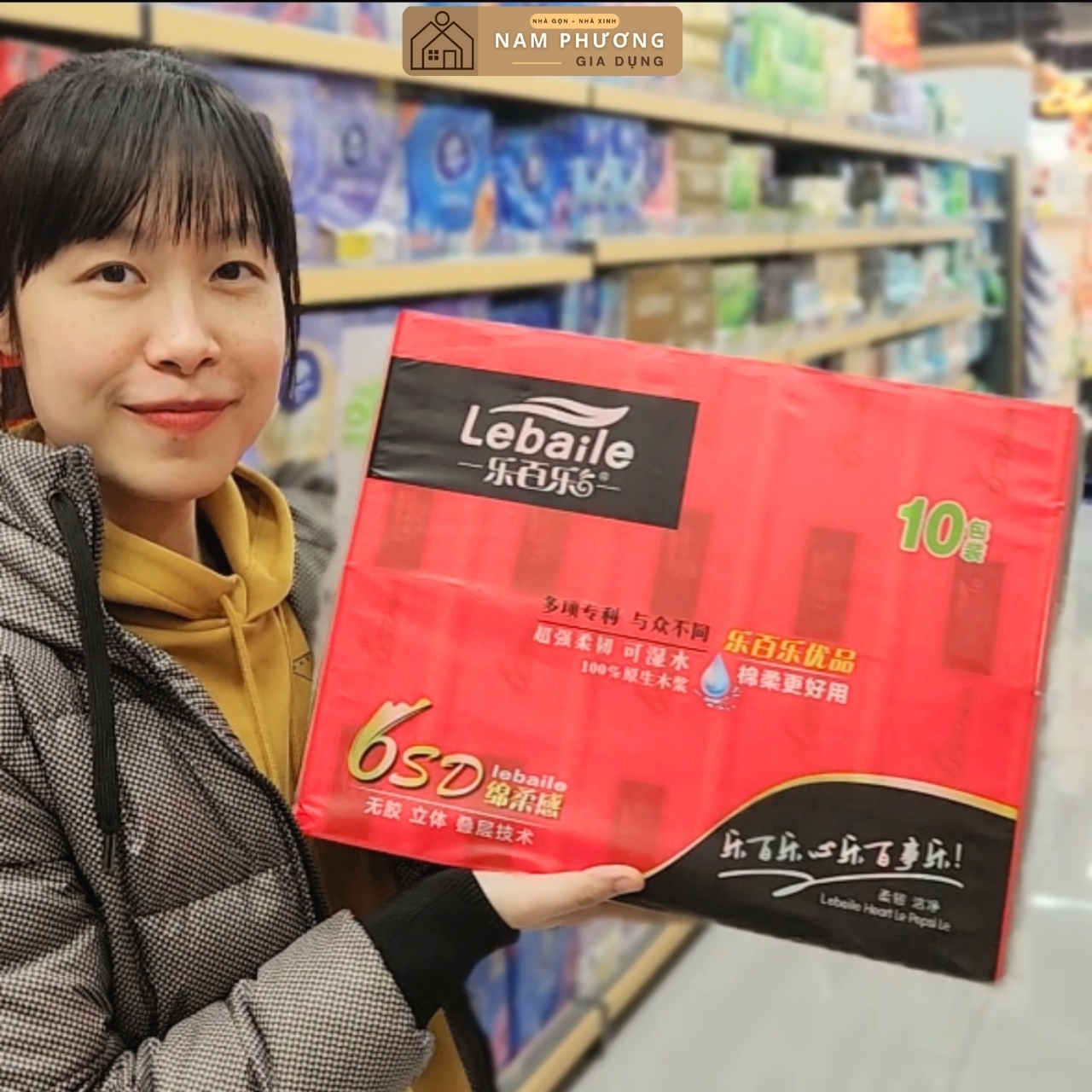 Giấy Rút Đỏ Lebaile  118 Tờ x 10 Gói - Giấy 4 Lớp Dày, Dai, Nặng K69