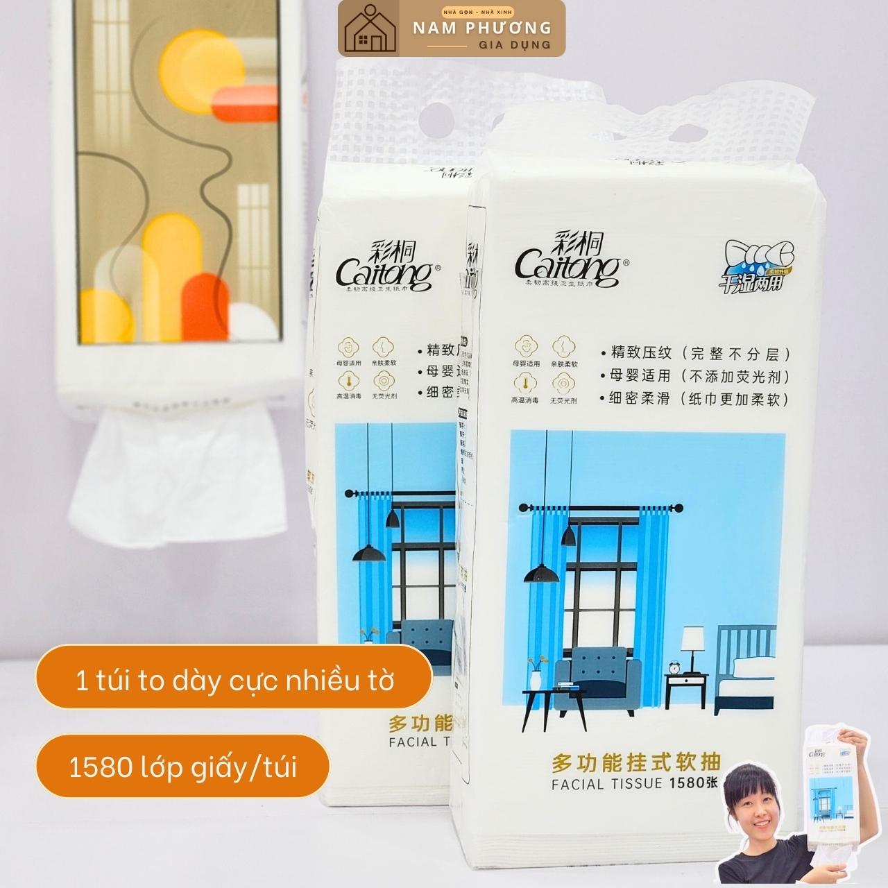 Khăn Giấy 5 Lớp Caitong Dạng Rút Treo Tường Nhiều Tờ Hơn Tiện Lợi Hơn K44