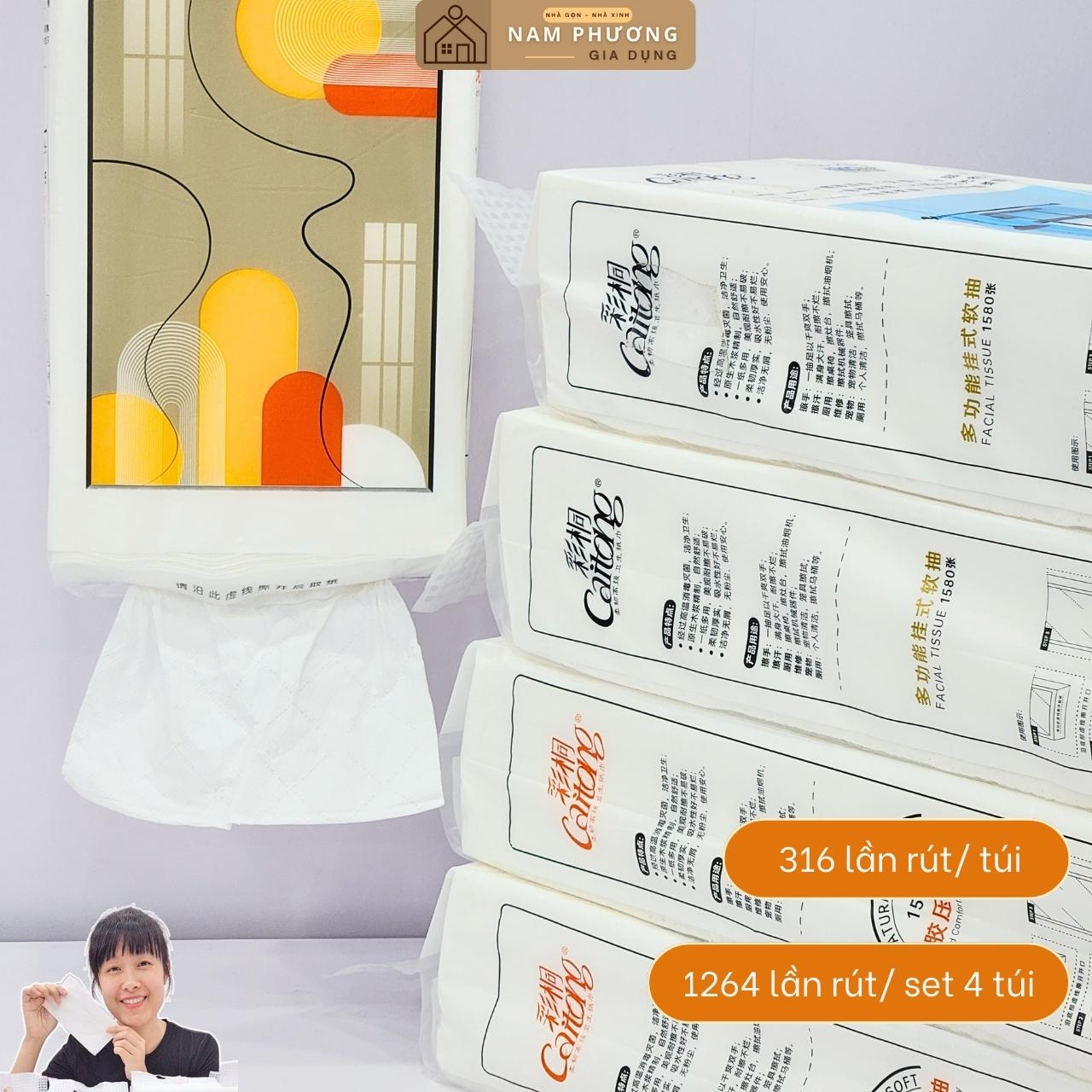 Khăn Giấy 5 Lớp Caitong Dạng Rút Treo Tường Nhiều Tờ Hơn Tiện Lợi Hơn K44