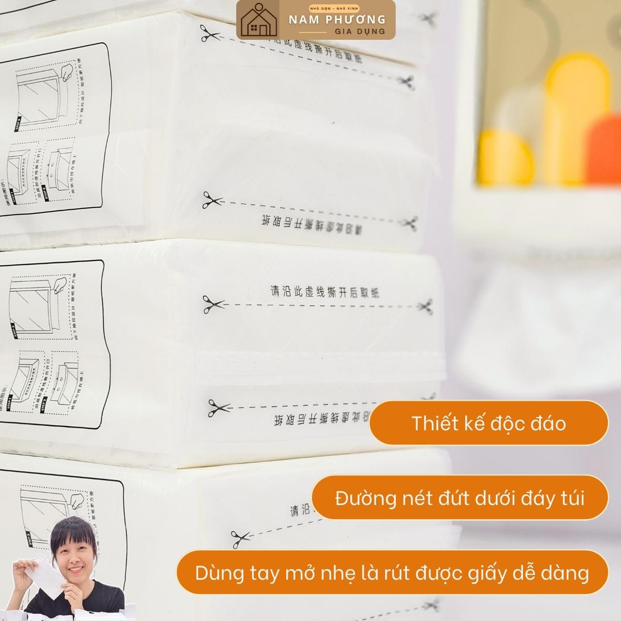 Khăn Giấy 5 Lớp Caitong Dạng Rút Treo Tường Nhiều Tờ Hơn Tiện Lợi Hơn K44