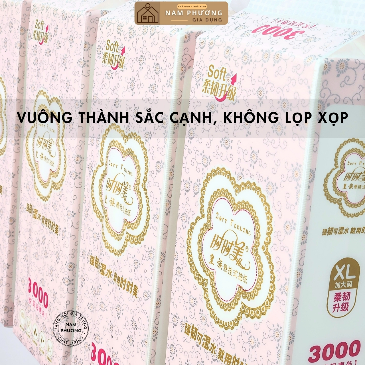 Siêu Giấy Rút Treo Tường Hoa Hồng Shishimei 2500 Lớp 500 Tờ Bịch Dài Chắc Nặng Rút Lâu Mới Hết K70