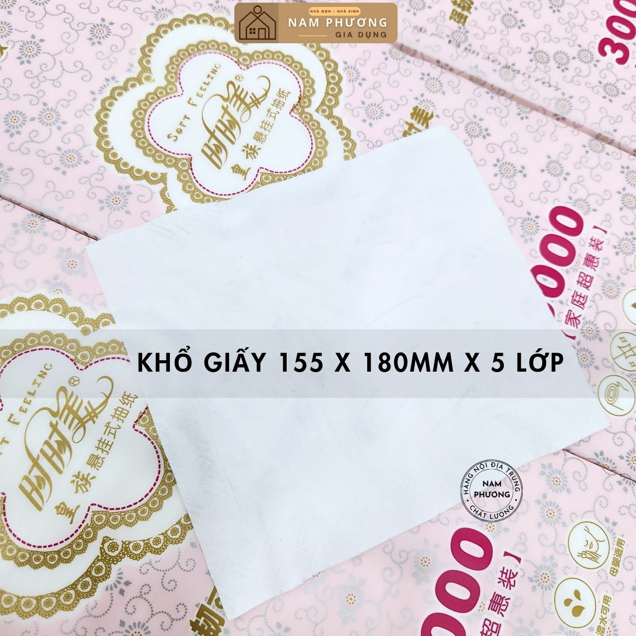 Siêu Giấy Rút Treo Tường Hoa Hồng Shishimei 2500 Lớp 500 Tờ Bịch Dài Chắc Nặng Rút Lâu Mới Hết K70