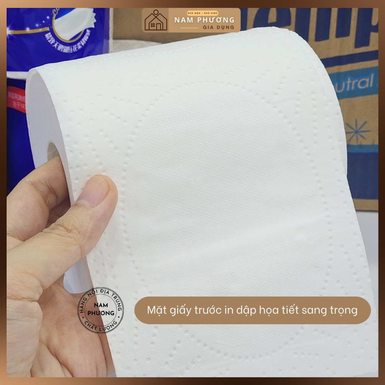 Giấy Vệ Sinh Cao Cấp 4 Lớp Tempo Hàng Nội Địa Trung 1 mặt mịn 1 mặt nhám lau siêu sạch dễ tan trong nước không lo tắc bồn cầu K40