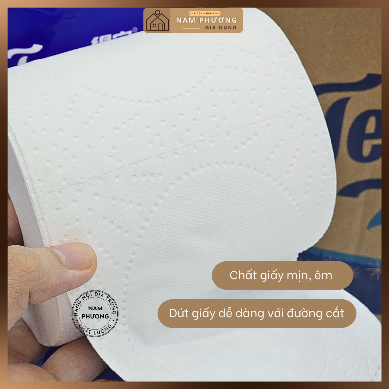 Giấy Vệ Sinh Cao Cấp 4 Lớp Tempo Hàng Nội Địa Trung 1 mặt mịn 1 mặt nhám lau siêu sạch dễ tan trong nước không lo tắc bồn cầu K40