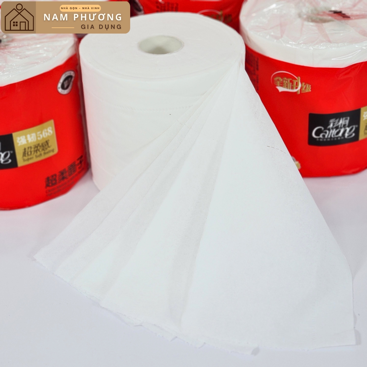 Bịch 10 cuộn Giấy Vệ Sinh 5 lớp Caitong Đỏ K31 Dày dặn, Mềm dai