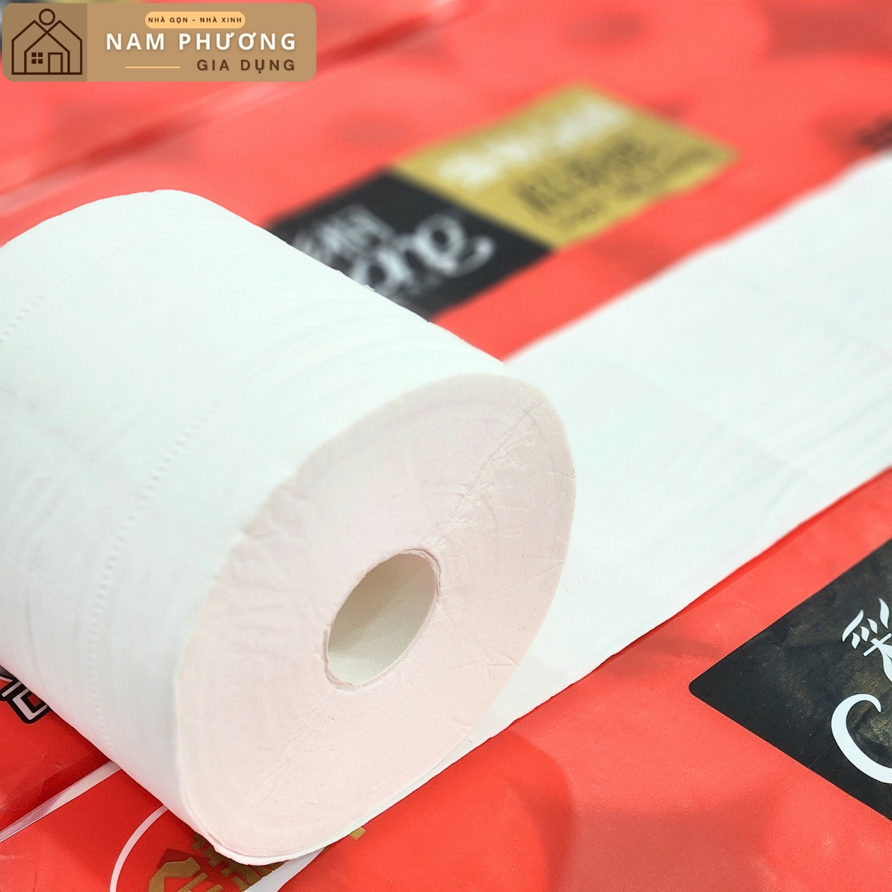 Bịch 10 cuộn Giấy Vệ Sinh 5 lớp Caitong Đỏ K31 Dày dặn, Mềm dai