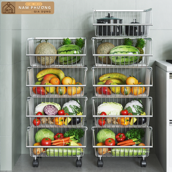 Kệ rau củ quả đa năng 5 tầng inox K04