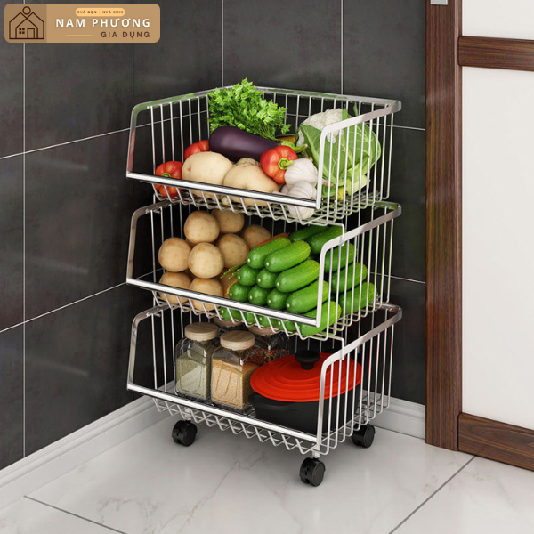 Kệ rau củ quả đa năng 5 tầng inox K04