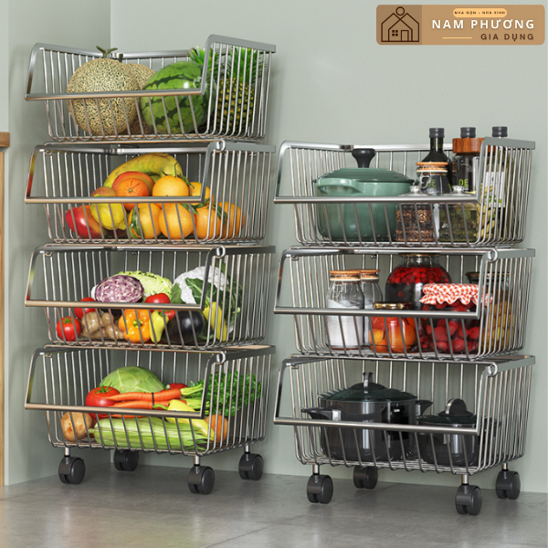 Kệ rau củ quả đa năng 5 tầng inox K04