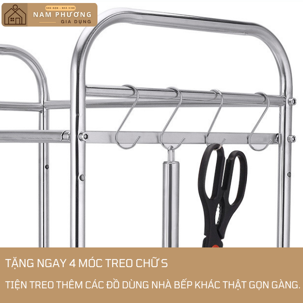 Kệ bếp đa năng để lò vi sóng 2 tầng cỡ trung K07