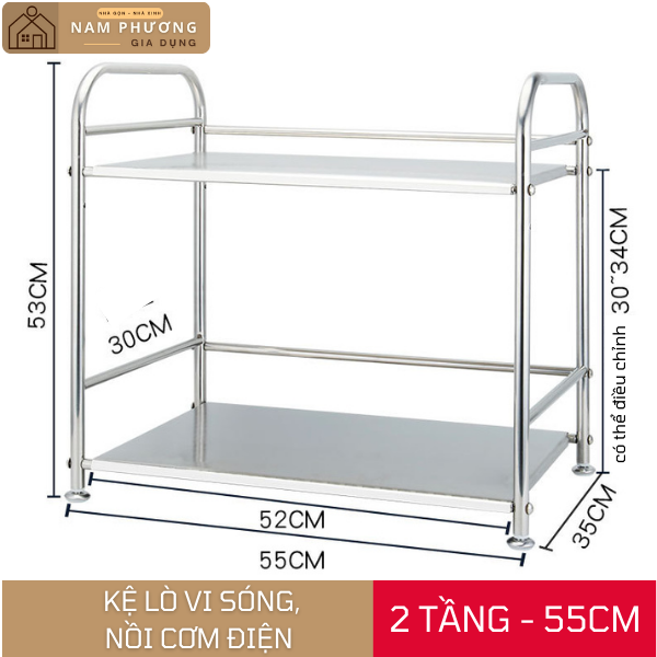 Kệ bếp đa năng để lò vi sóng 2 tầng cỡ trung K07