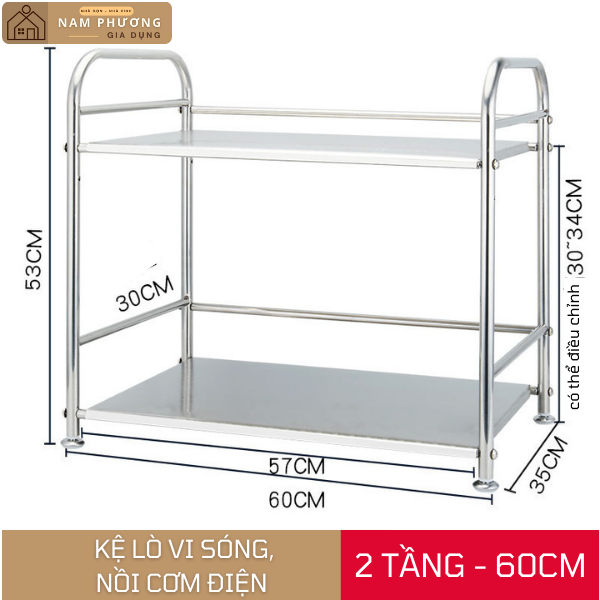 Kệ bếp đa năng để lò vi sóng 2 tầng cỡ trung K07
