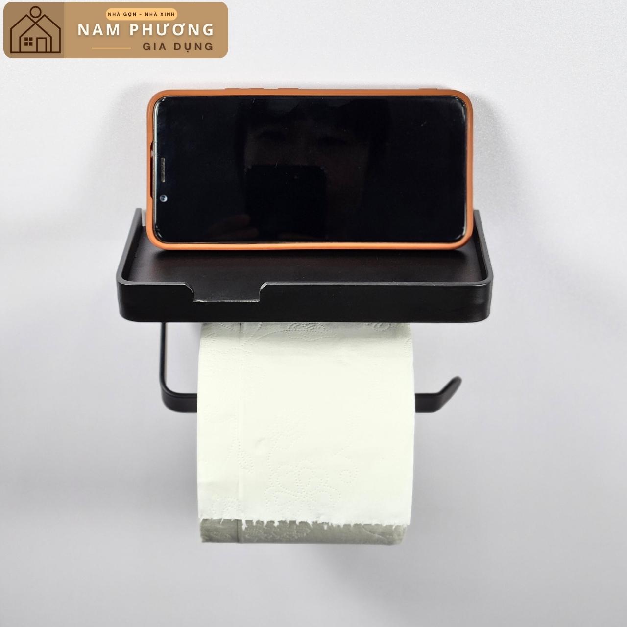 Kệ Điện Thoại Dán/Treo Tường kèm Giấy Vệ Sinh K03 Tiện Dụng Cho Nhà Tắm và Nhà Bếp