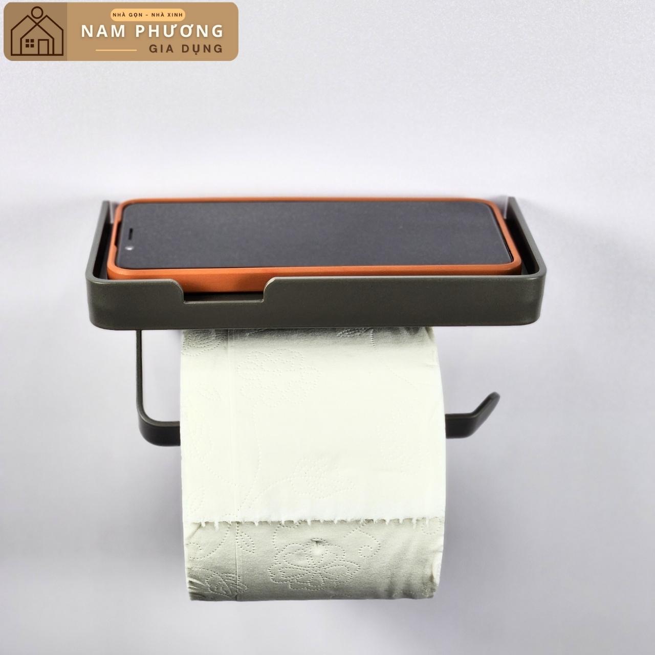 Kệ Điện Thoại Dán/Treo Tường kèm Giấy Vệ Sinh K03 Tiện Dụng Cho Nhà Tắm và Nhà Bếp