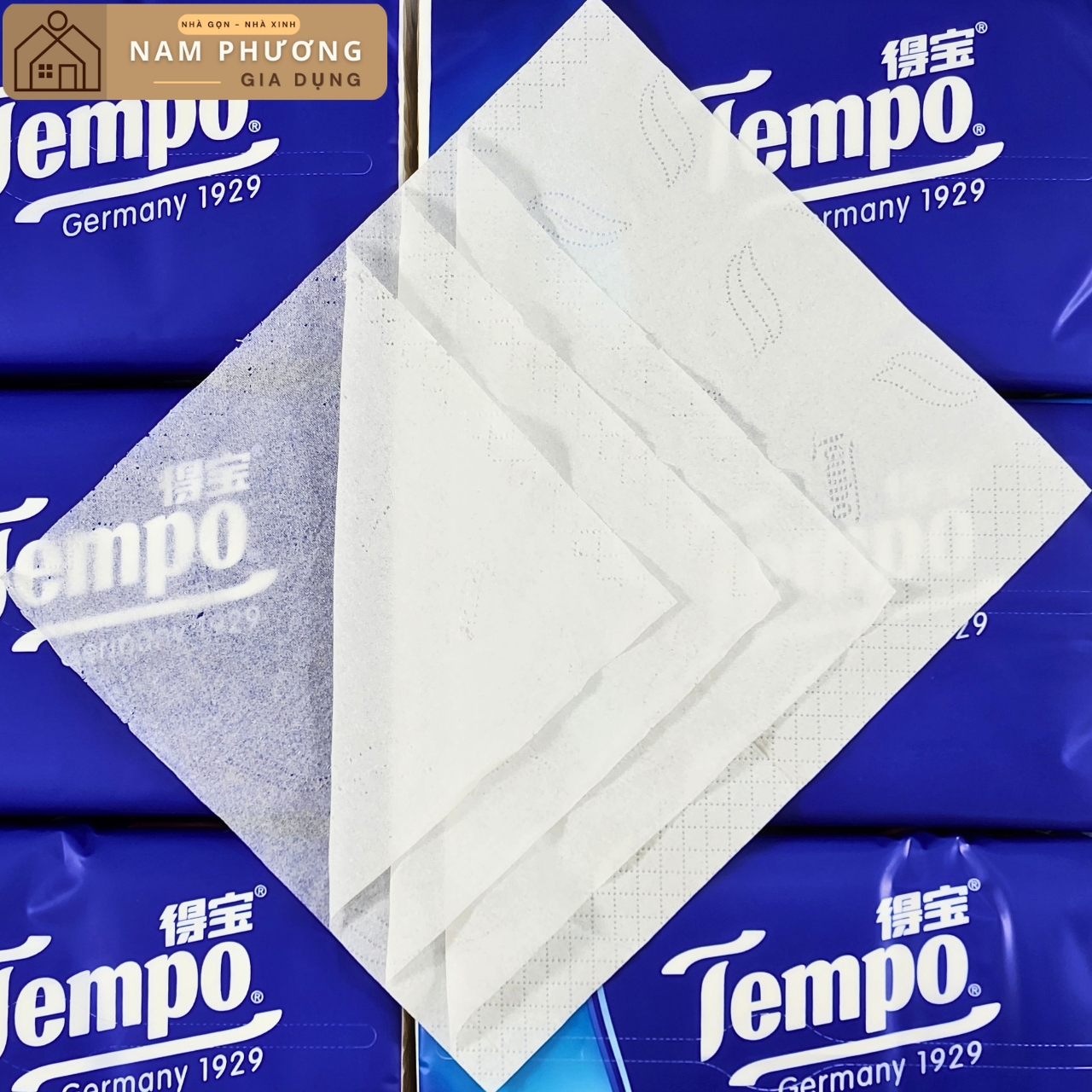 [Thùng 18 Gói] Khăn Giấy Rút Cao Cấp 4 lớp Tempo Thương Hiệu Đức 1929 K32