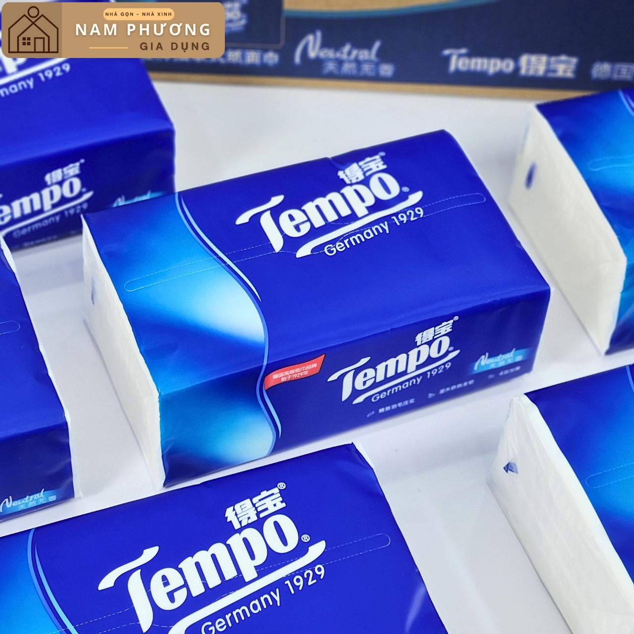 [Thùng 18 Gói] Khăn Giấy Rút Cao Cấp 4 lớp Tempo Thương Hiệu Đức 1929 K32