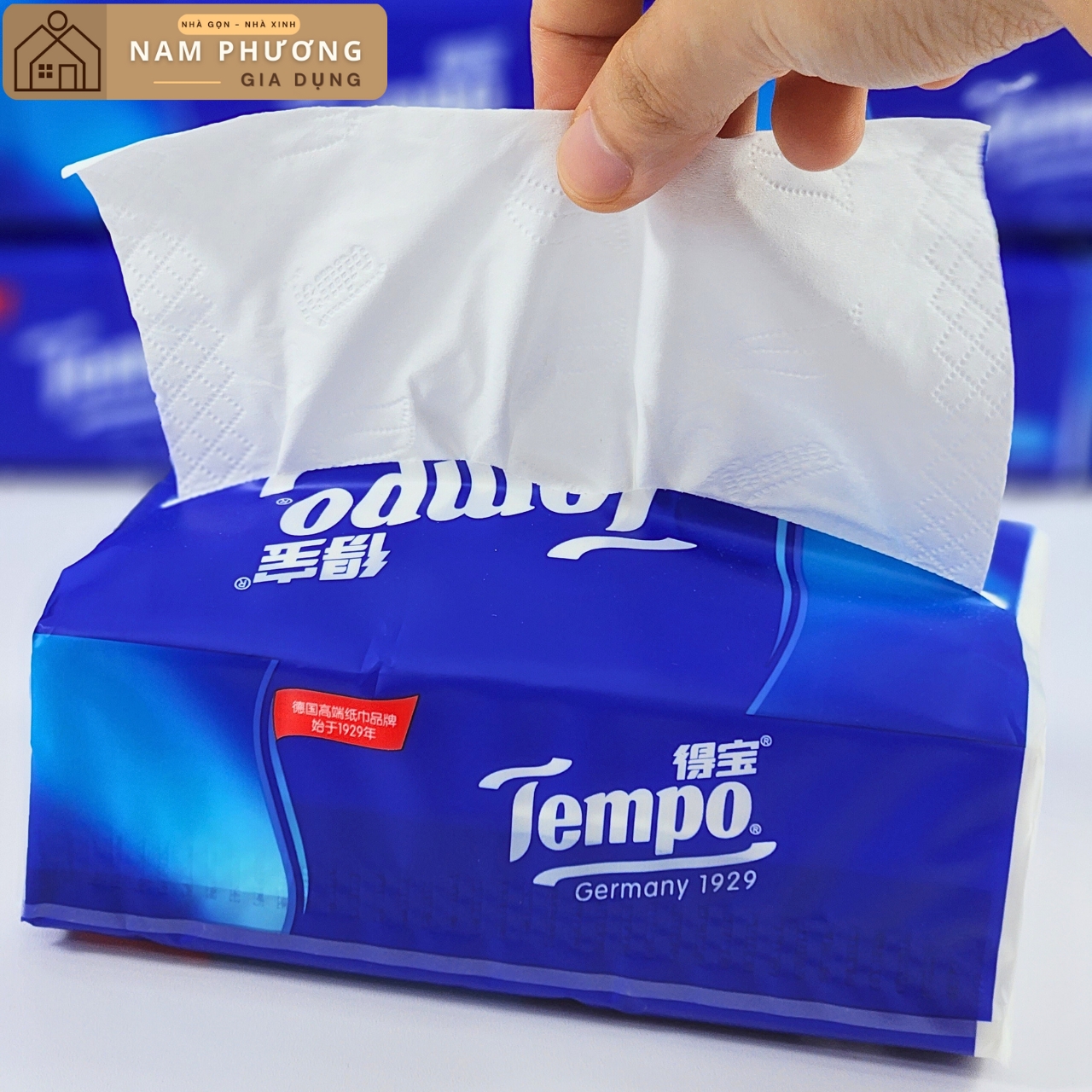 [Thùng 18 Gói] Khăn Giấy Rút Cao Cấp 4 lớp Tempo Thương Hiệu Đức 1929 K32