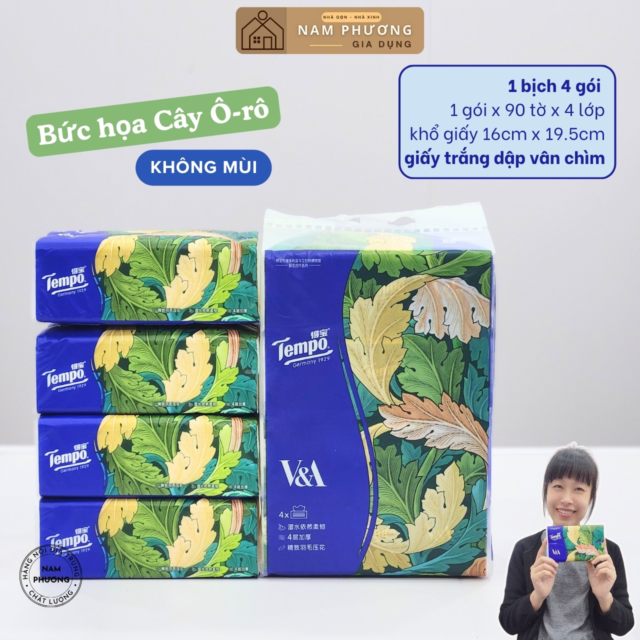 Khăn Giấy Rút Tempo Lốc 4 Gói Hàng Nội Địa Trung Cao Cấp K49