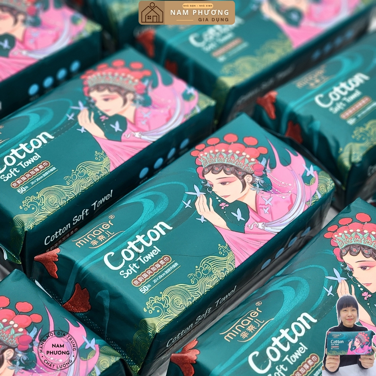 Khăn Mặt Khô Gói Rút Để Bàn Minaier 50 Khăn Dùng 1 Lần Có Thể Thay Thế Bông Tẩy Trang K57