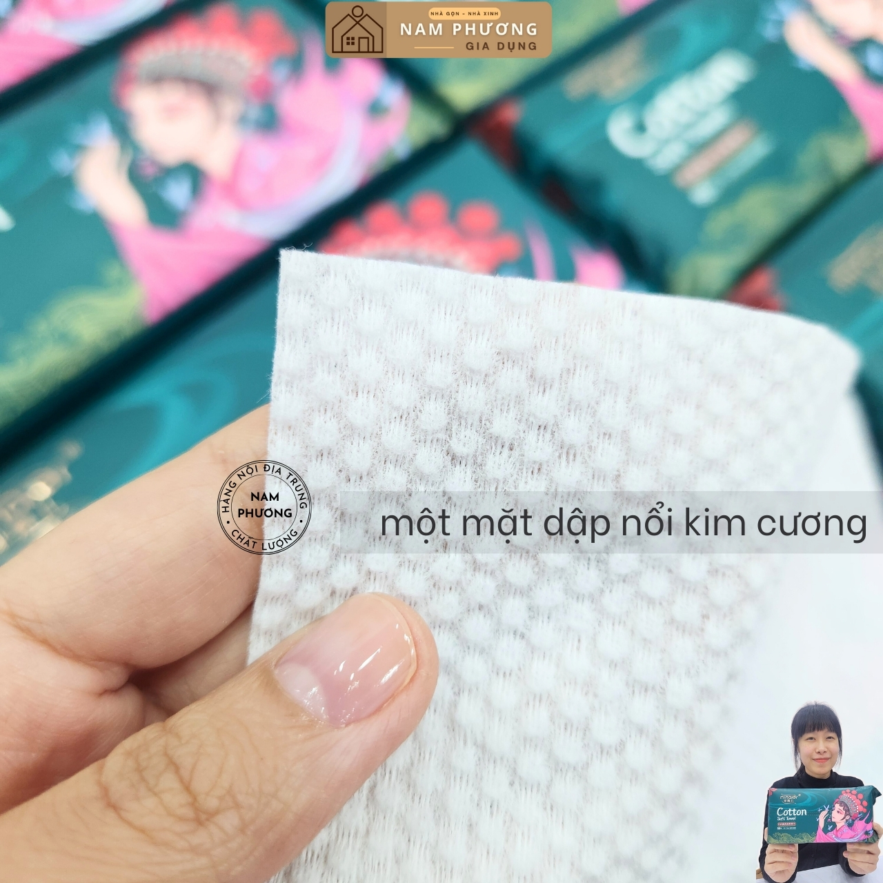 Khăn Mặt Khô Gói Rút Để Bàn Minaier 50 Khăn Dùng 1 Lần Có Thể Thay Thế Bông Tẩy Trang K57