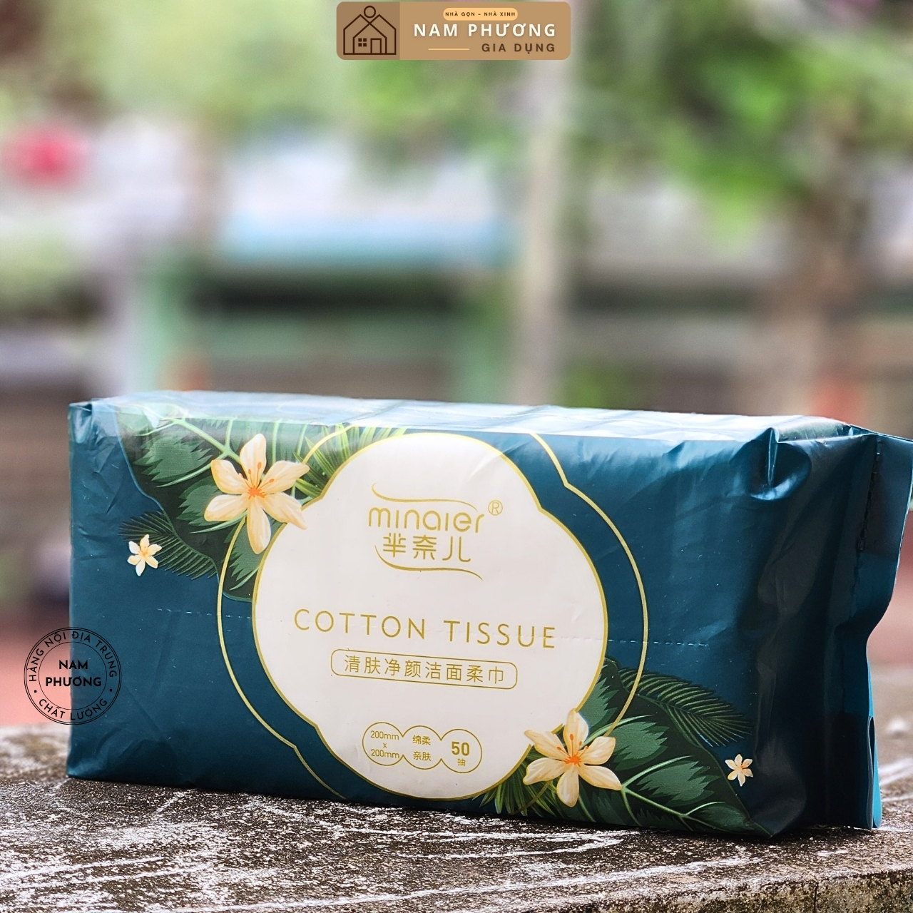 Khăn Mặt Khô Đa Năng Minaier Mẫu Hoa Gói Để Bàn 50 Khăn Dày Êm K57-H