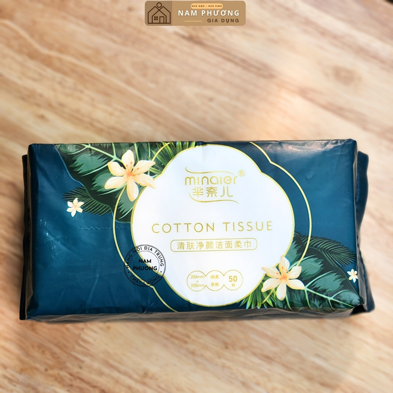 Khăn Mặt Khô Đa Năng Minaier Mẫu Hoa Gói Để Bàn 50 Khăn Dày Êm K57-H