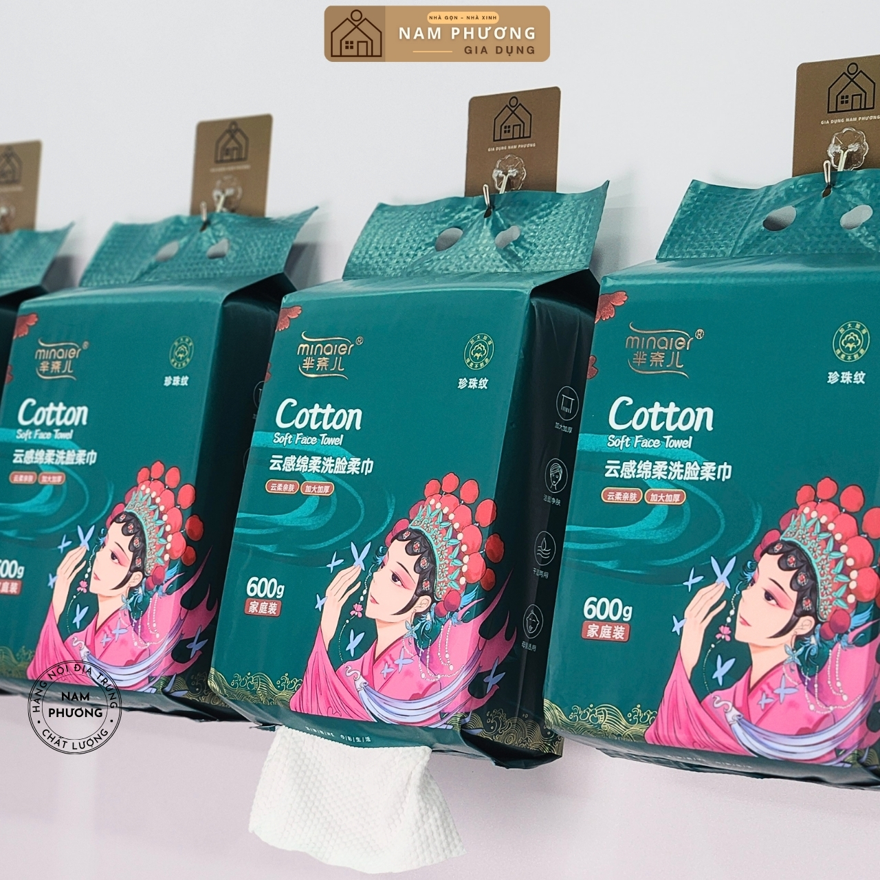 Khăn Mặt Khô Đa Năng Dạng Rút Treo Tường Minaier Bịch 600 gram 170 Khăn To Hơn, Dày Hơn K55