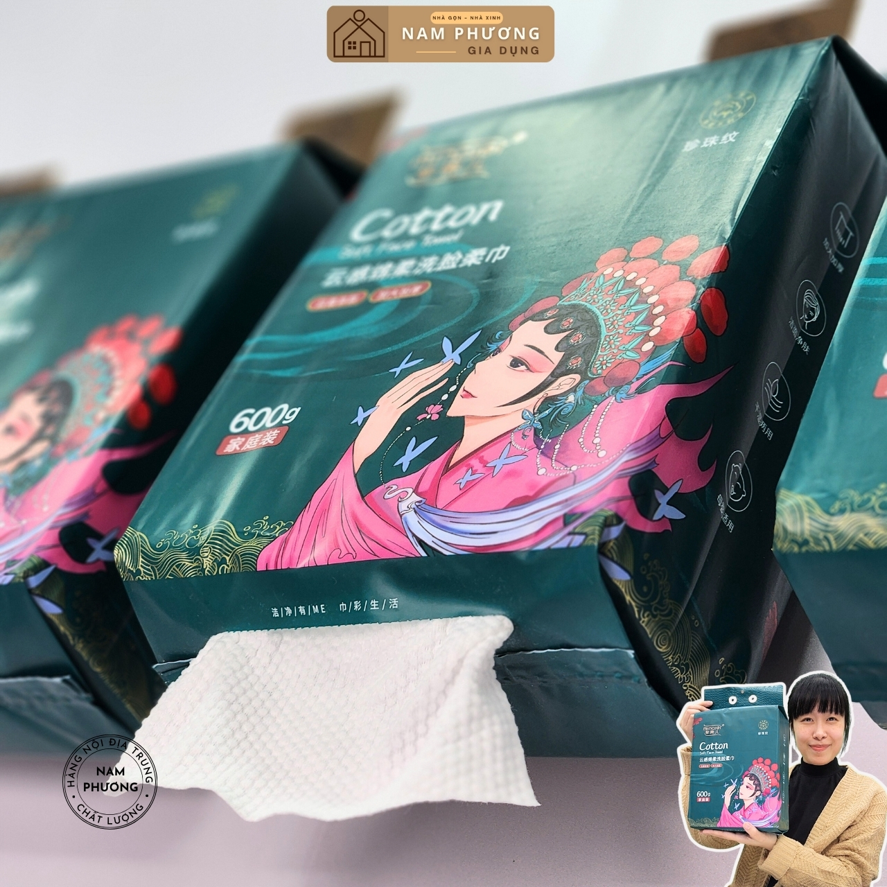 Khăn Mặt Khô Đa Năng Dạng Rút Treo Tường Minaier Bịch 600 gram 170 Khăn To Hơn, Dày Hơn K55