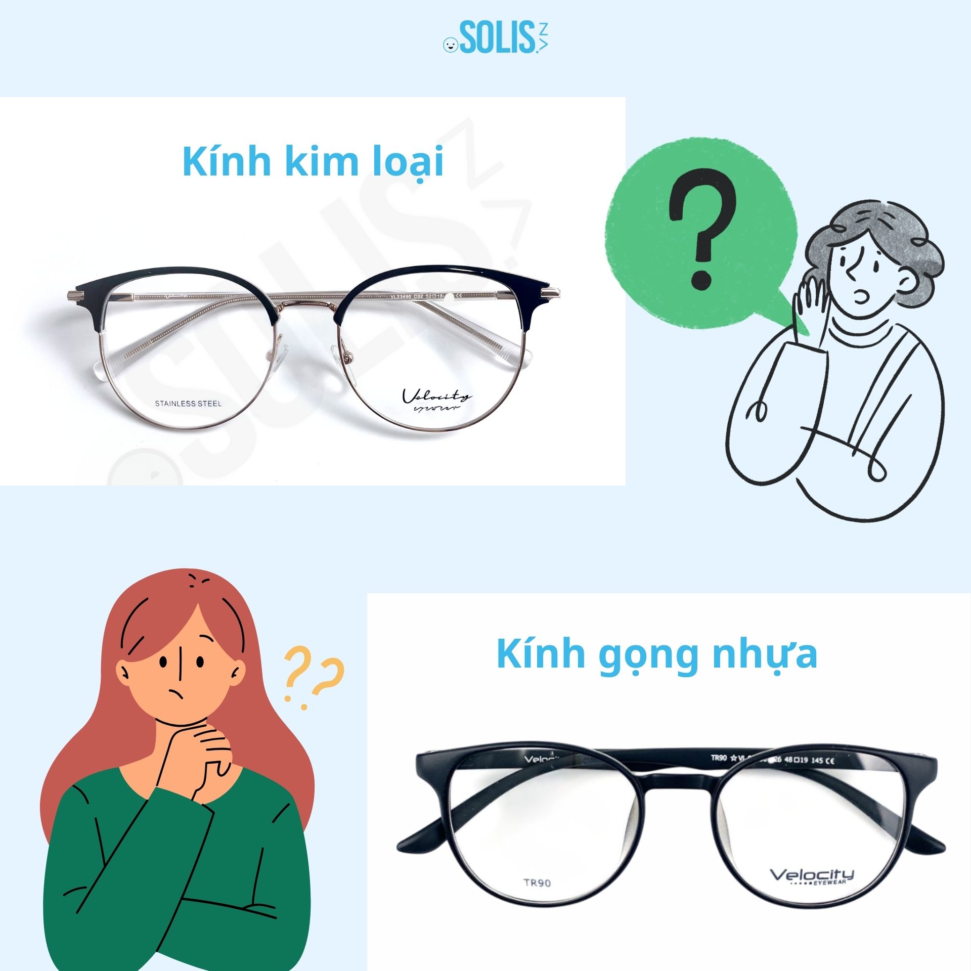 Nên chọn gọng kính nhựa hay kim loại sẽ tốt hơn