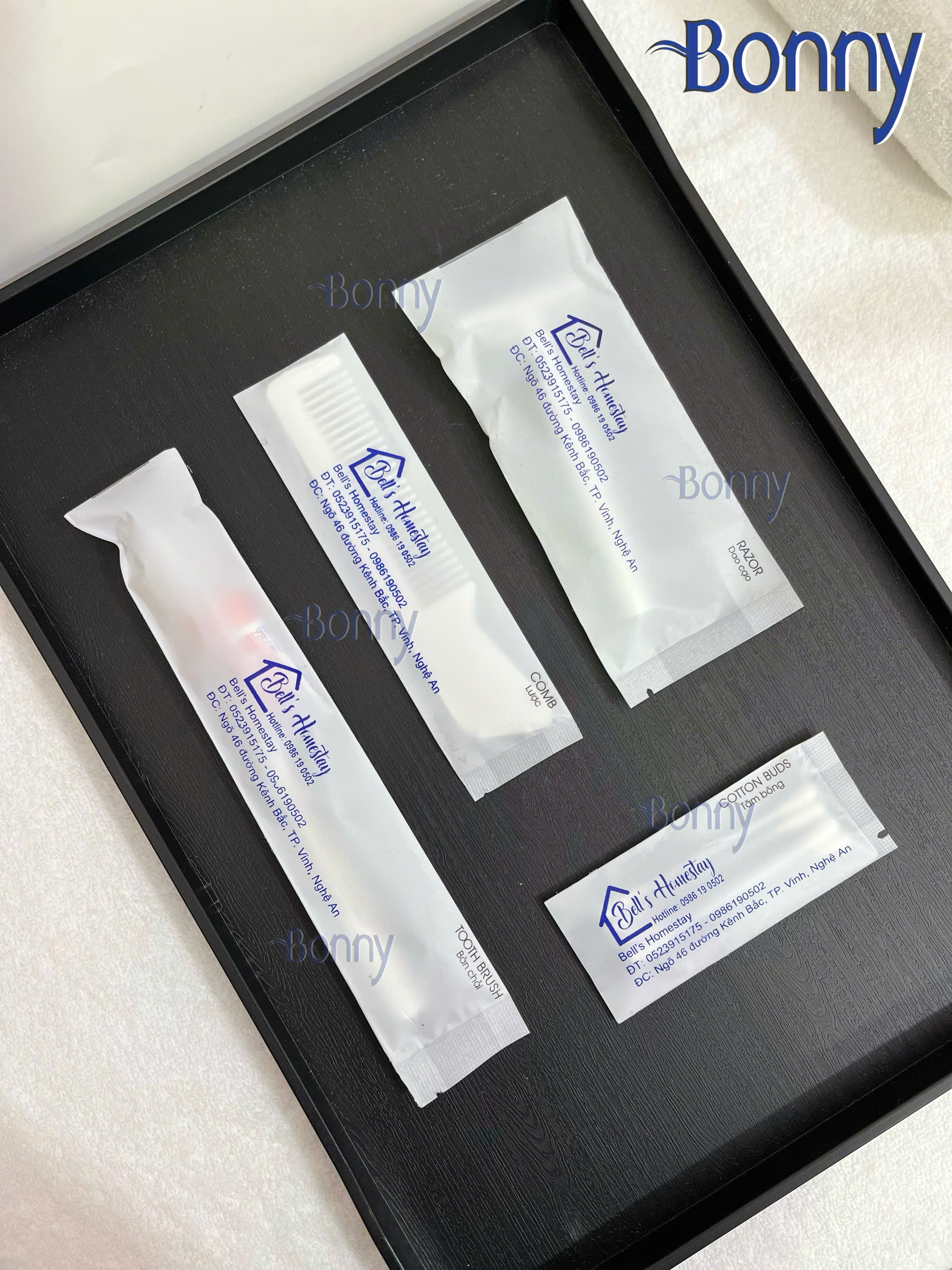Bộ Sản Phẩm Tiện Ích Bonny - Hoàn Hảo Cho Khách Sạn và Gia Đình