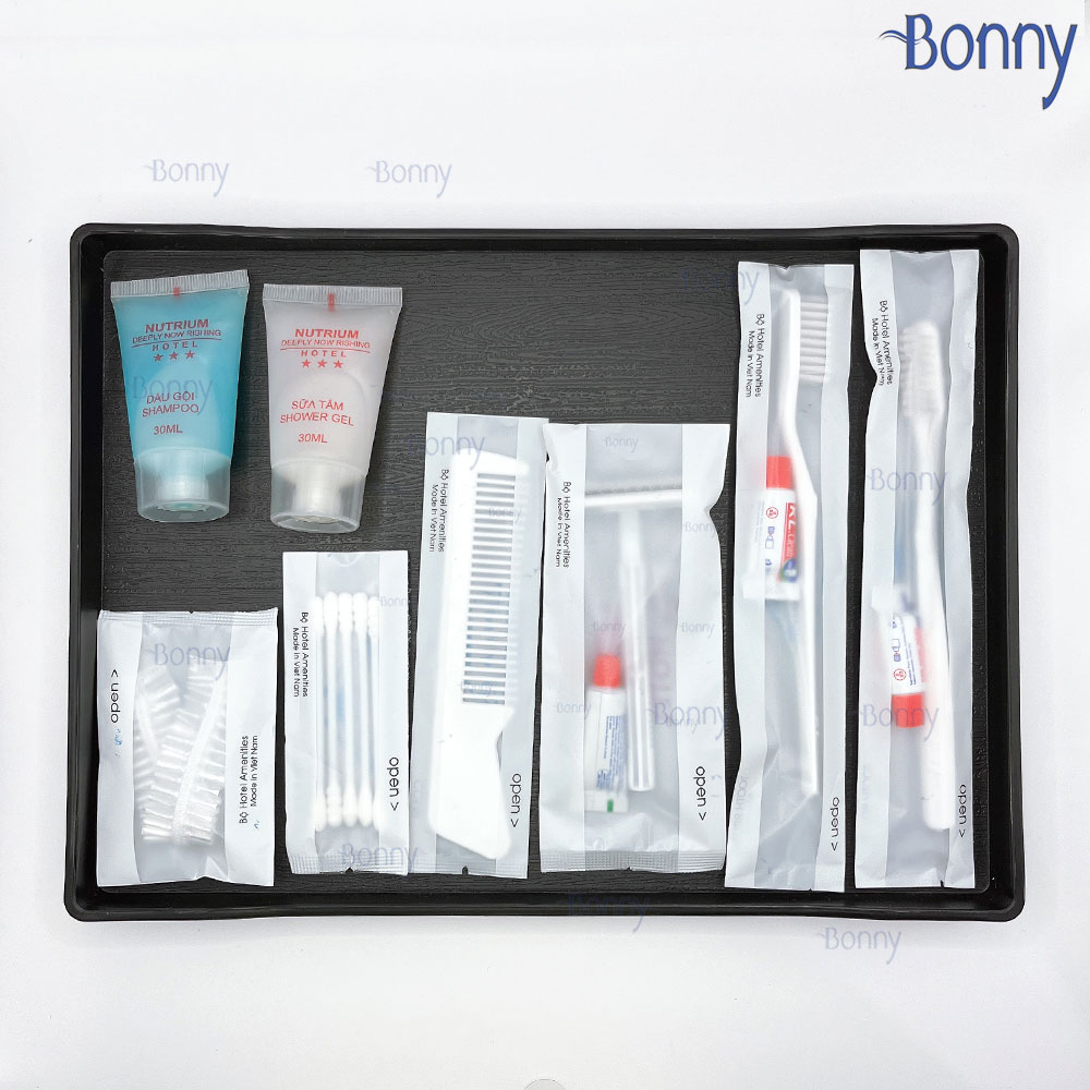 Bộ đồ dùng khách sạn Amelities túi comfort trắng bịch 100c