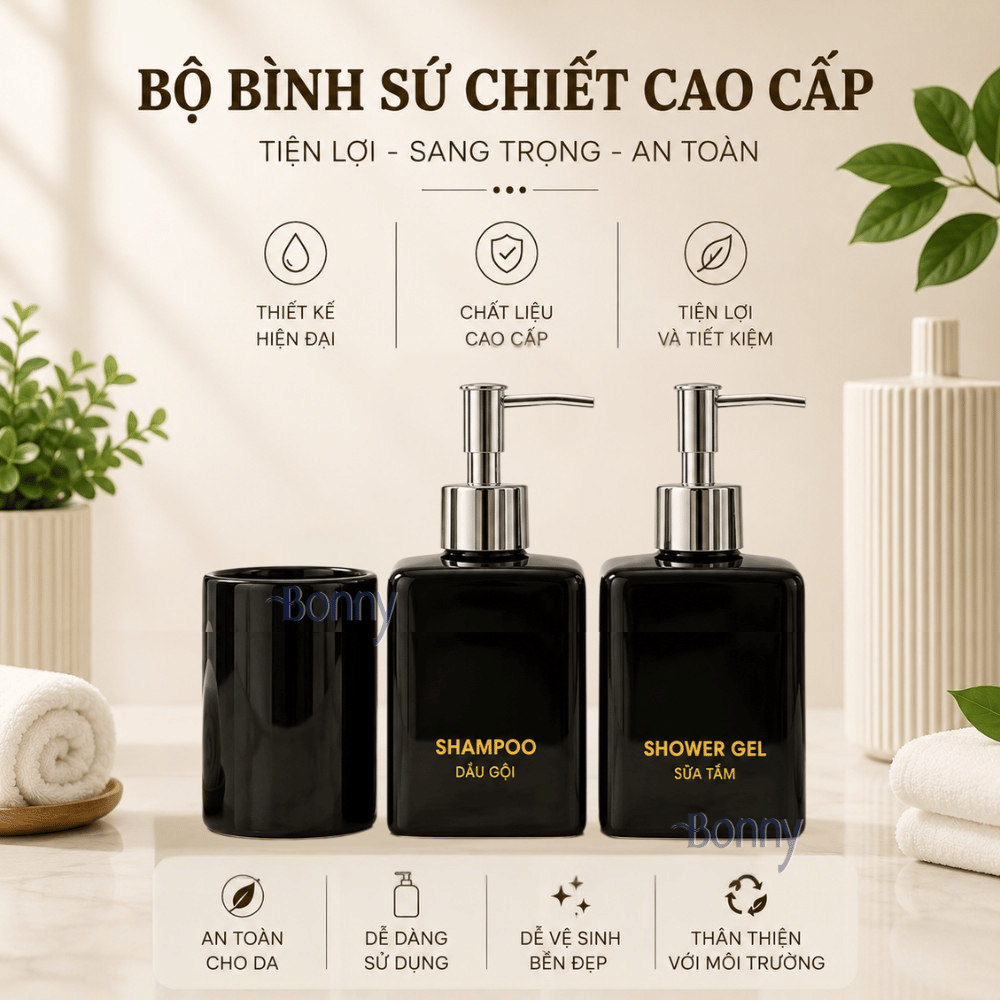 Bình dáng vuông đen 300ml