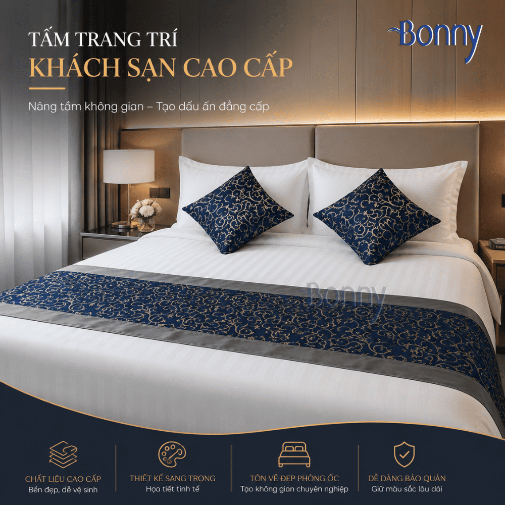 Tấm trải giường, vỏ gối trang trí giường - Xanh