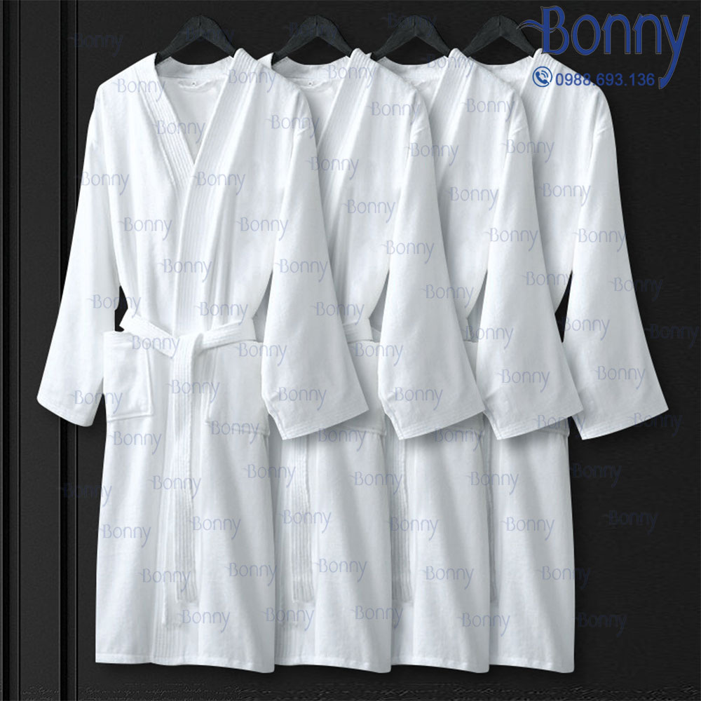 Áo choàng tắm trắng 100% cotton hàng A