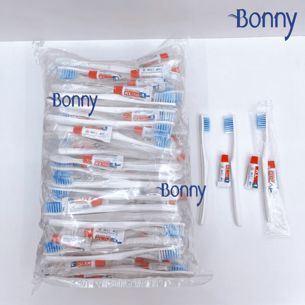 Bàn chải khách sạn dùng 1 lần túi nilon bịch 100 chiếc