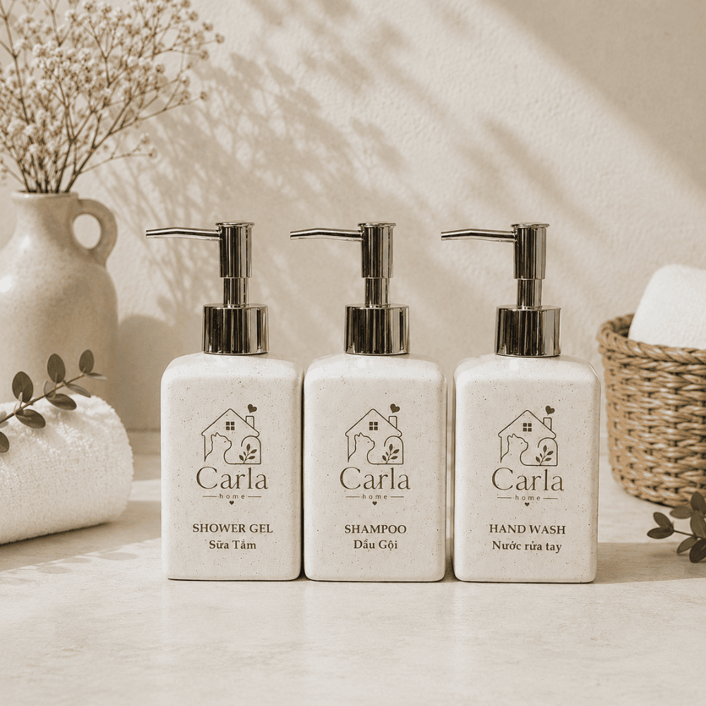 Bình dáng vuông cát trắng 300ml